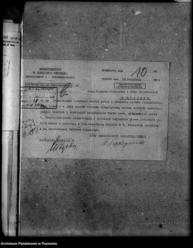 Obraz 14 z jednostki "Sprawy osobowe Departamenu Rolnictwa i Dóbr Państwowych emeryci"