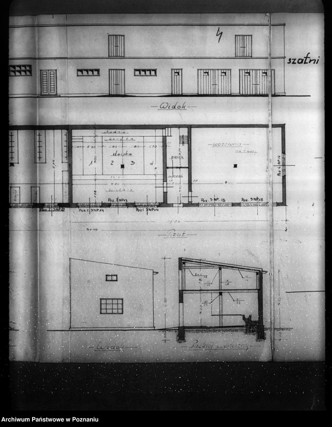 Obraz 10 z jednostki "/Projekt szatni, stajni, wozowni, i składnicy na butle tlenowe na terenie I Oddziału Fabryki H. Cegielskiego w Poznaniu/"