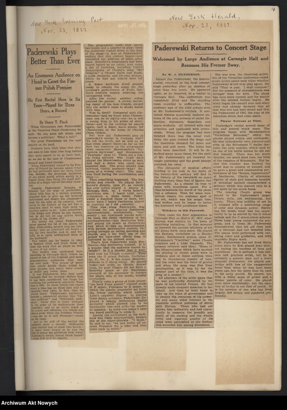 image.from.unit.number "Wycinki prasowe dotyczące tournée i koncertów w Stanach Zjednoczonych, Francji i Anglii oraz działalności politycznej i biografii"