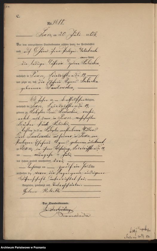 Obraz 17 z jednostki "Księga zgonów tom IV"