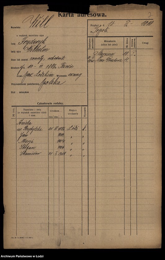 Obraz 9 z jednostki "[Spis ludności Łodzi] Wiktoszewska - Wilde"