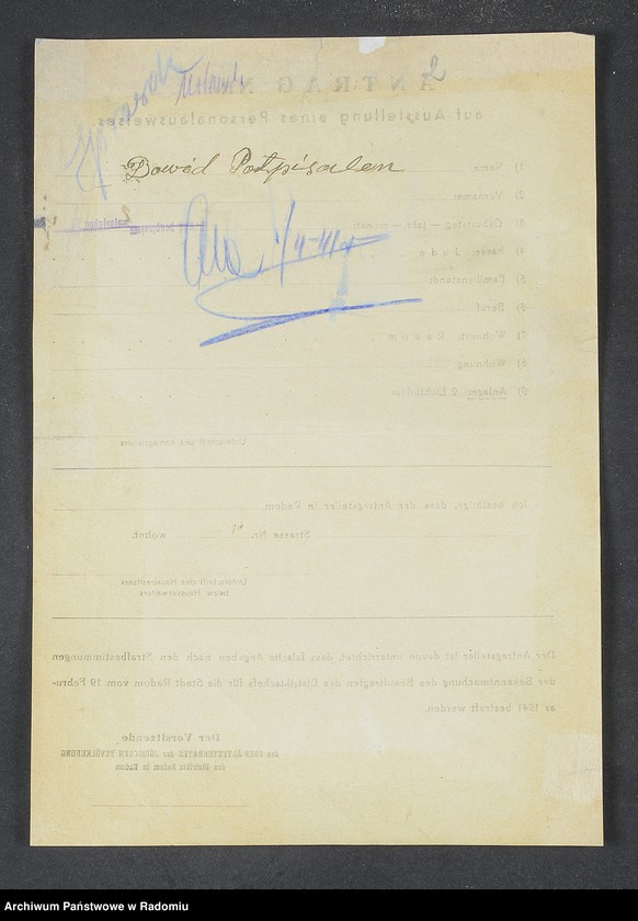 image.from.unit.number "[Wnioski o wydanie dowodów osobistych oraz nie odebrane dowody Goldberg, Goldfarb - Goldmann]"