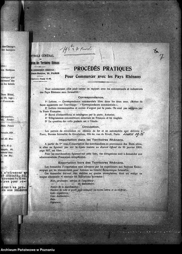 Obraz 11 z jednostki "Territoires Rhenans [korespondencja polskiego przedstawiciela handlowego Derezińskiego]"