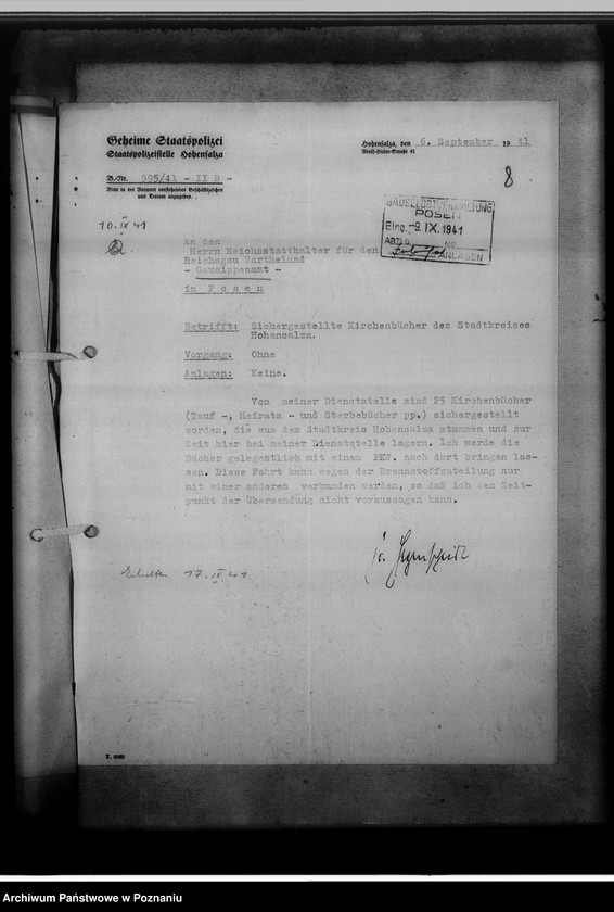 Obraz 12 z jednostki "Einziehungsprotokolle [ksiąg kościelnych] Hohensalza-Stadt [miasto Inowrocław]"