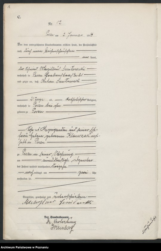 Obraz 14 z jednostki "Księga miejscowa zgonów tom I [Rejestr główny zgonów]"