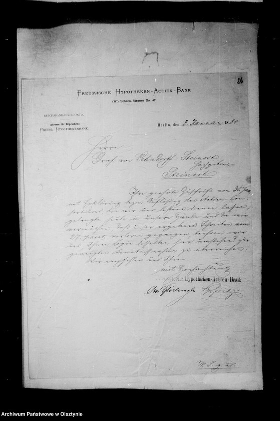 image.from.unit.number "/Akten betr. Geldgeschäfte der Lehndorff mit der Preuss. Hypotheken- Aktien- Bank, Berlin/"