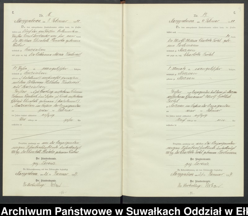 image.from.unit.number "C1.Sterbe-Register (Haupt-Register)Standesamt Marggrabowa Landbezirk vol. I No.1 bis 205"