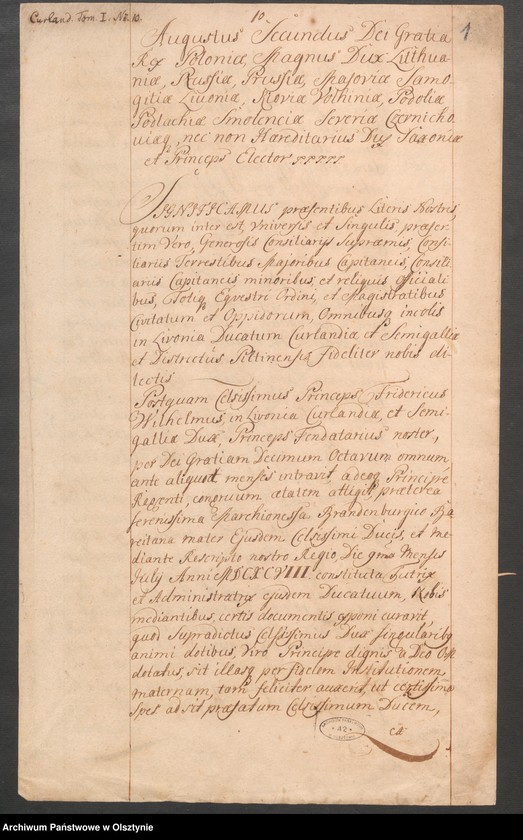 image.from.unit.number "Sammlung Curländischer Akten Aktenfragmenty in 8 Grupen t.1"