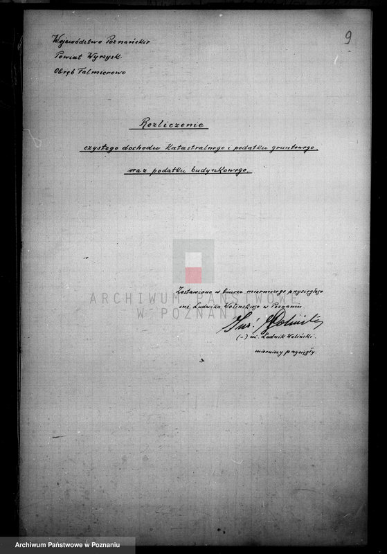 Obraz 13 z jednostki "Rozliczenie podatku gruntowego i budynkowego dla majątku Falmierowo powiatu wyrzyskiego"