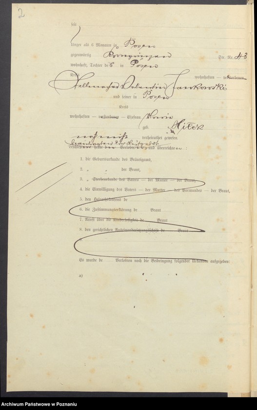 Obraz 4 z jednostki "[Dokumenty dostarczone przez narzeczonych do zawarcia związku małżeńskiego za 1902 rok. Tom XVII]"