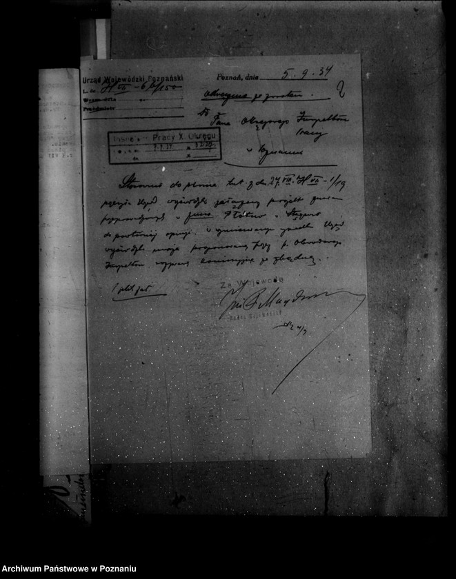 Obraz 6 z jednostki "Zatwierdzenie zakładu przemysłowego Płótno Spółka Firma Płótno Stęszew powiat poznański"