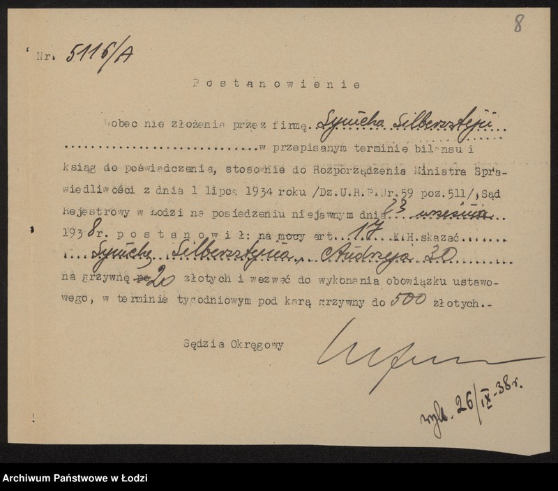 Obraz 10 z jednostki "Szymcha Silberstein – sprzedaż materiałów piśmiennych"