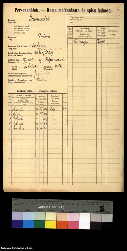 Obraz 3 z jednostki "[Spis ludności Łodzi] Grünwald - Grużewski"