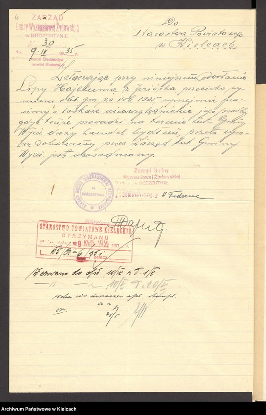 Obraz 6 z jednostki "[Odwołanie od wymiaru składki na rzecz gminy wyznaniowej żydowskiej w Bodzentynie]"