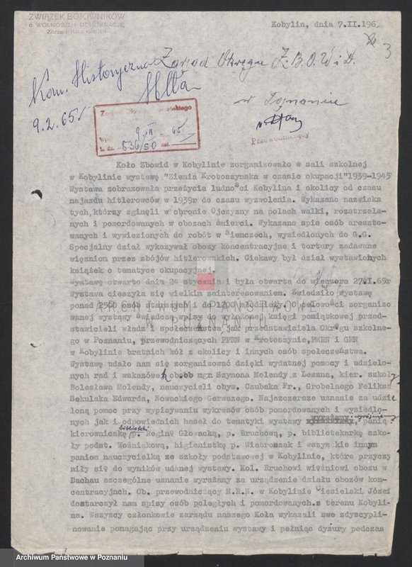 Obraz 10 z jednostki "Popularyzacja postępowych tradycji walk o narodowe i społeczne wyzwolenie. /Obchody rocznic, wystawy, referaty okolicznościowe, spotkania, sesje popularno - naukowe, konkursy/."