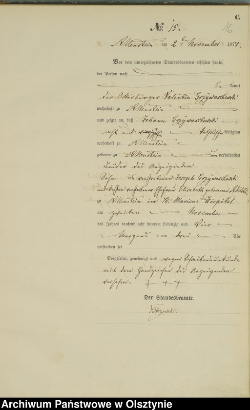 image.from.unit.number "Haupt-Sterbe-Register Nr 1 - 45"