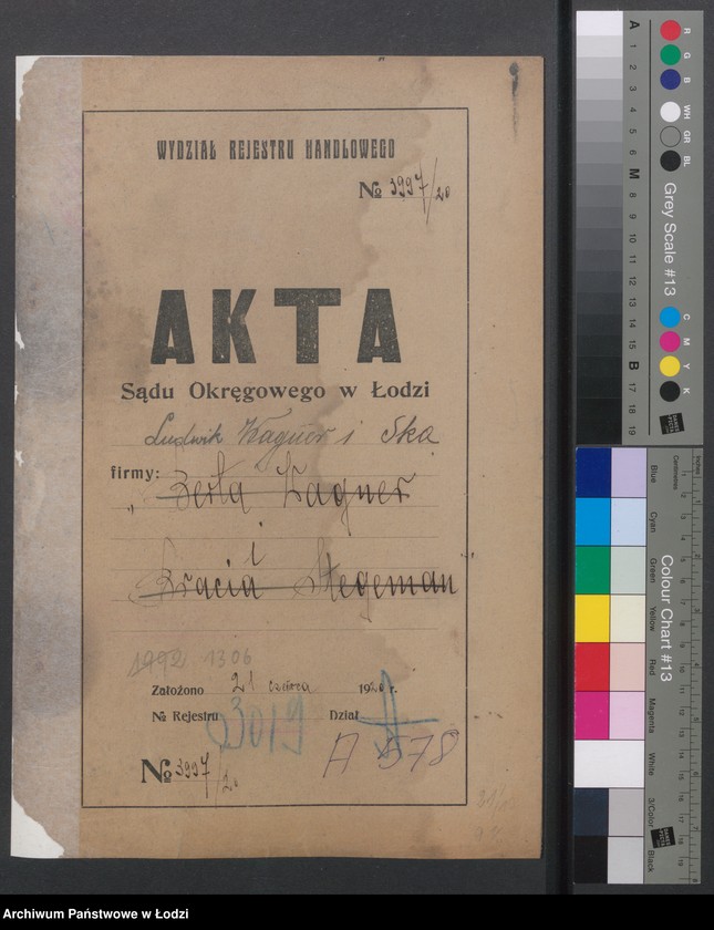 Obraz 2 z jednostki "Ludwik Wagner- właściciele Berta Wagner i Bracia Stegeman- prowadzenie farbiarni i wykończalni"