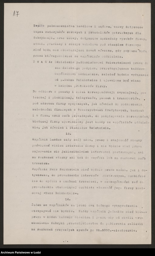 Obraz 19 z jednostki "Maks Reichstern, Maurycy Landan- fabrykacja i sprzedaż materiałów wełnianych i półwełnianych"