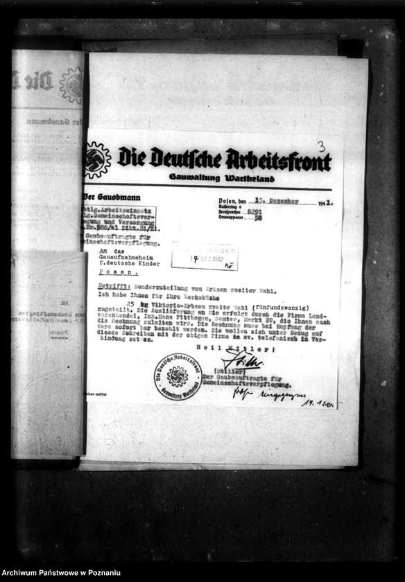 Obraz 7 z jednostki "Schriftwechsel mit der Deutsche Arbeiters Front [Korespondencja w sprawie zbiorowego żywienia]."