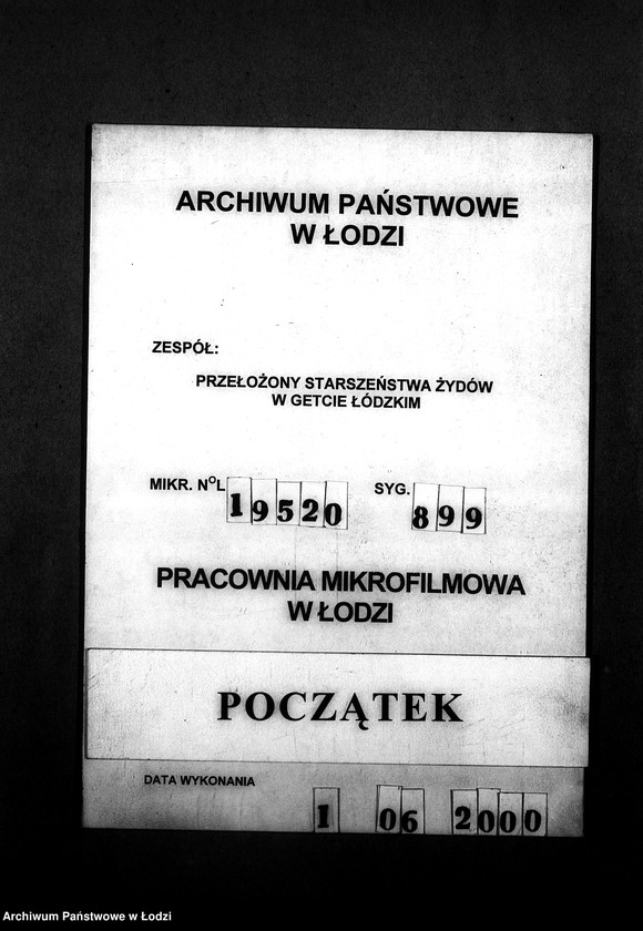 Obraz 1 z jednostki "[Korespondencja z Sądem w sprawach danych personalnych ludności getta (zmarłej)]"