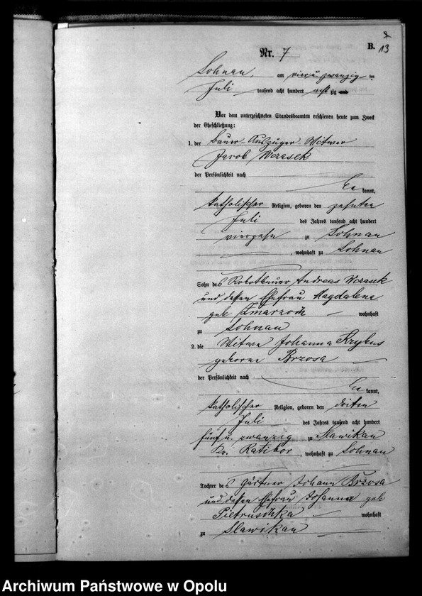image.from.unit.number "Urząd Stanu Cywilnego Łany Księga małżeństw rok 1880-82"