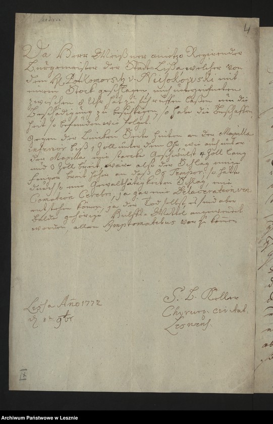 Obraz 6 z jednostki "[Requisition des allhiesigen Magistrats an den Herrn Doktor Kuntze in Absicht der verstorbenen Ehefrau des Schneidermeisters Korber]"