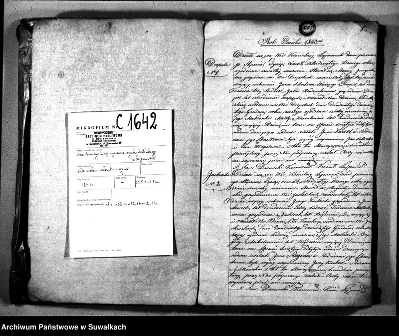 image.from.unit.number "Księga Duplikat Parafij Leypuny o Urodzonych, Zaślubionych i Umarłych w Roku 1843"