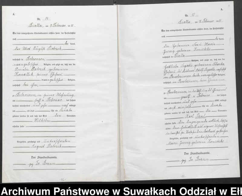 image.from.unit.number "[Geburts-Haupt-Register des Königlichen Preussischen Standes-Amtes Bialla Kreis Johannisburg]"