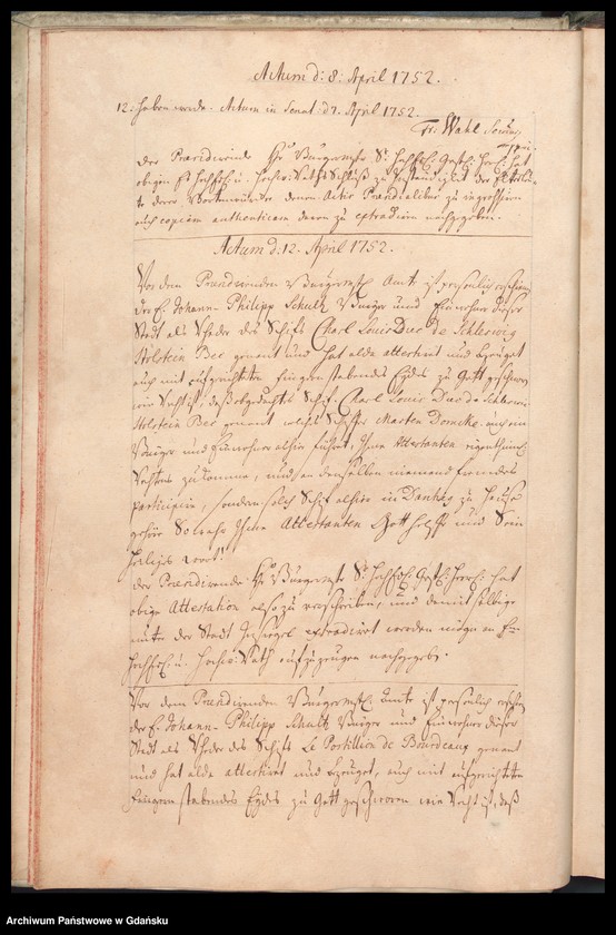 image.from.unit.number "Acta coram officio […] Johannis Wahl Praeconsulis ac Praesidis cuius vices gessit […] Praeconsul Nathanael Godofredus Ferber [15.III.1752-12.III.1753] […] Praesidis ac Fisci Administratoris [19.IV.1752-6.III.1753] /2 indeksy/"