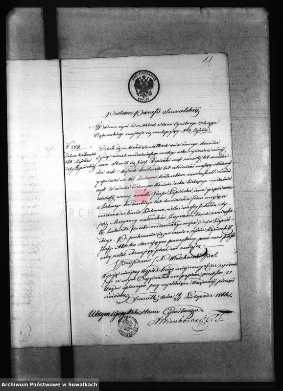 image.from.unit.number "Dowody do Akt Małżeństw Parafii Jeleniewskiej z roku 1866."