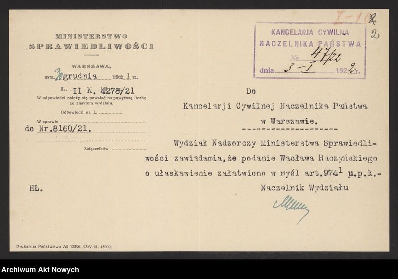 image.from.unit.number "Ułaskawienia z b. Kongresówki - nieuwzględnione, dotyczące zabójstw, napadów zbrojnych, rabunkowych, pokątnego gorzelnictwa, gwałtu, deprawacji, wymuszeń, łapownictwa, wyroków: o kradzieże dokonane min. przez Rosjan b. żołnierzy armii Wrangla, o przemyt przez granicę pruską, a także o zdradę i wstąpienie do armii bolszewickiej"