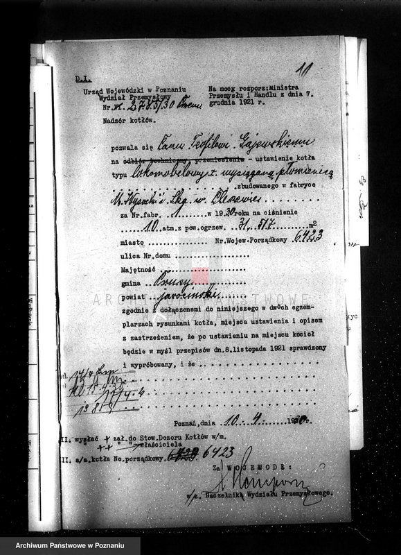 Obraz 15 z jednostki "Młyn parowy w Prusach pow. jarociński nr woj. kotła 6423"