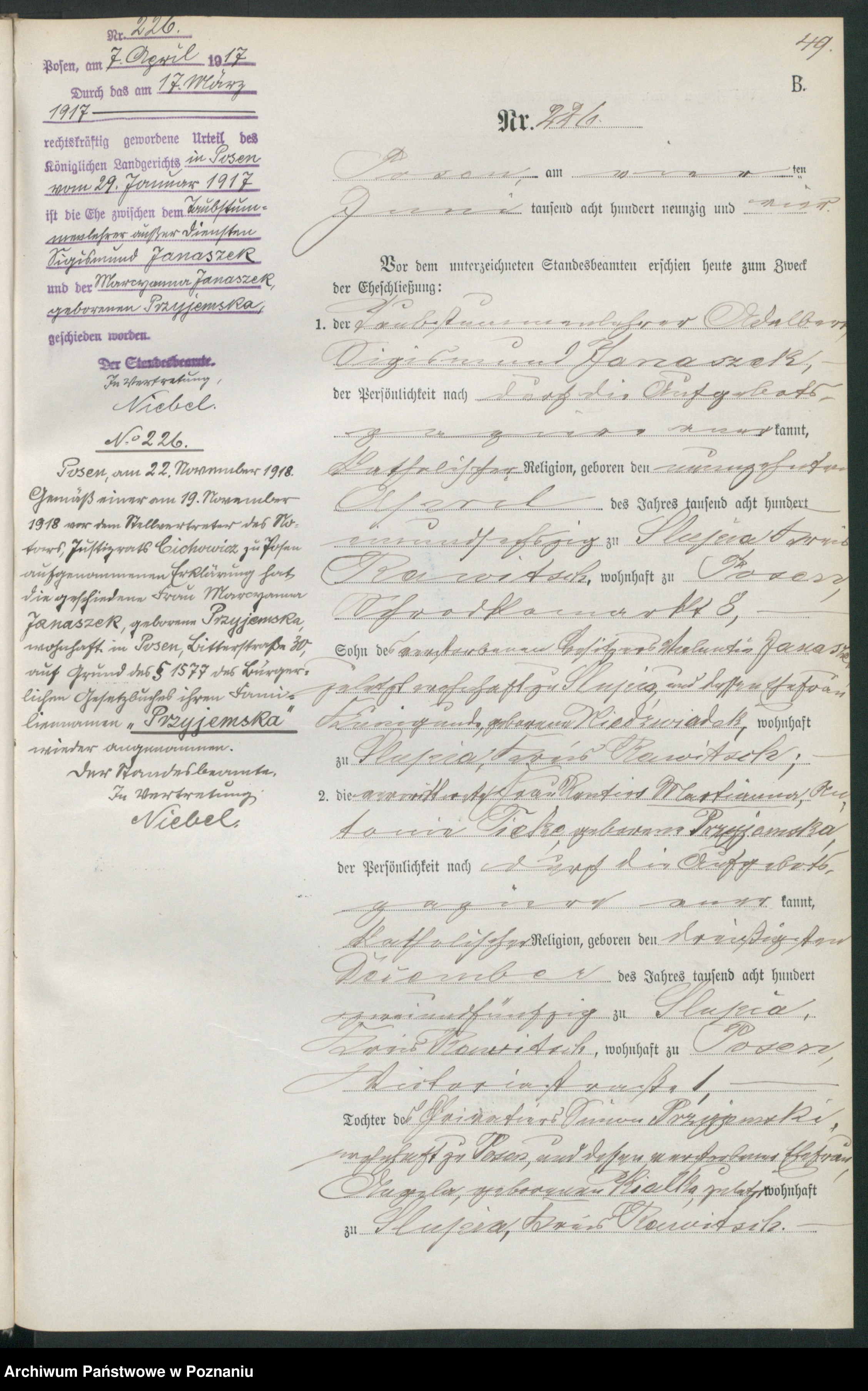 Skan z jednostki: Księga małżeństw t. II