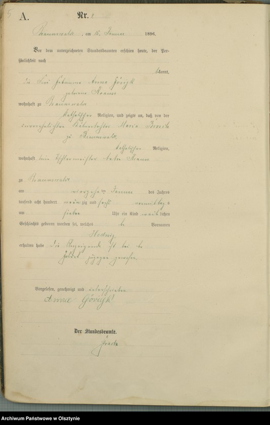 image.from.unit.number "Geburts-Haupt-Register Nr 1 - 100"