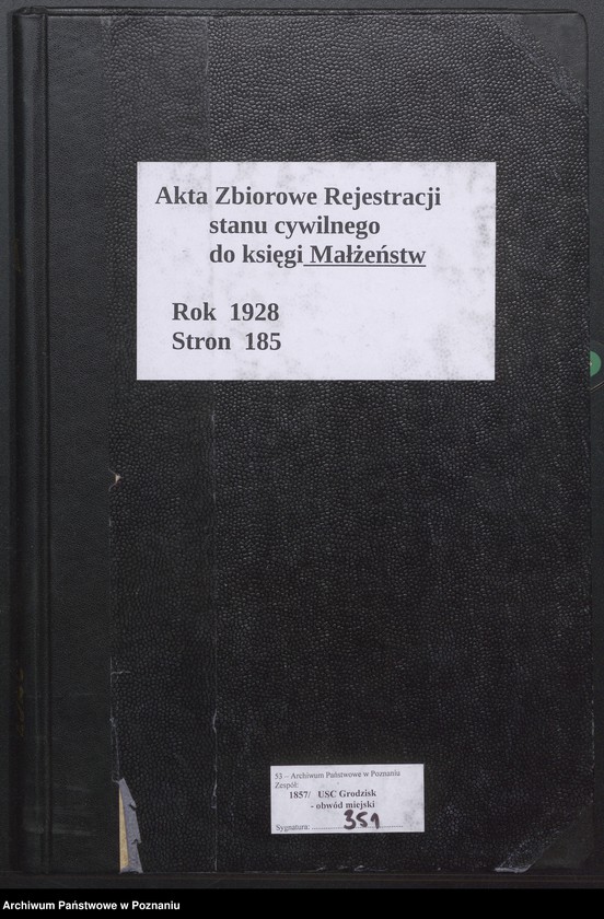 Obraz 2 z jednostki "Księga małżeństw [Rejestr główny małżeństw]"