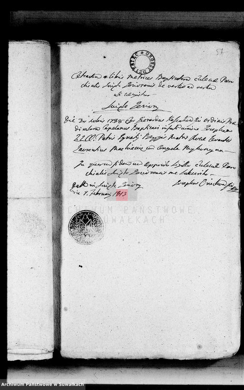 image.from.unit.number "Anexa do Aktów Urzędnika Stanu Cywilnego Gminy Święto-Jezierskiej Na rok 1813"