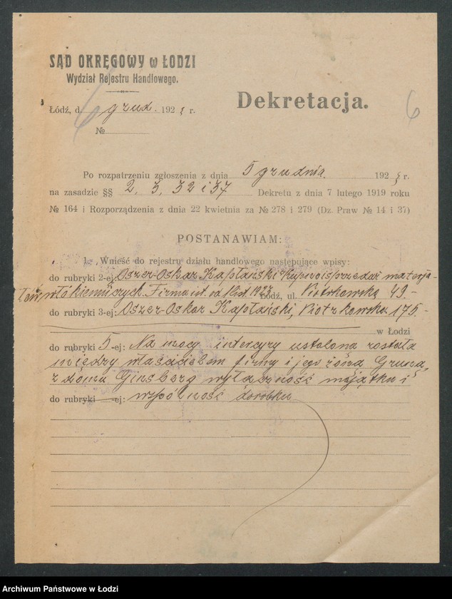 Obraz 8 z jednostki "Oszer-Oskar-Kapłański- kupno i sprzedaż materiałów włókienniczych"