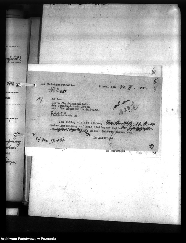 Obraz 12 z jednostki "Wohnungszuweisungen für Deutsche. Verdrängung der Polen."