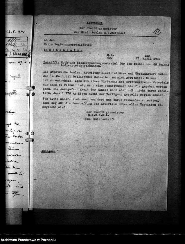 Obraz 17 z jednostki "Kontingentierte Baustoffe für Sonderbauprogramm"