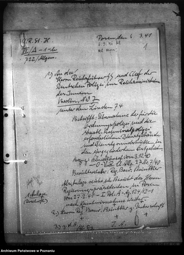 Obraz 6 z jednostki "Übernahme der für die Ordnungspolizei und Staatliche Kriminalpolizei erforderlichen Dienstgebäude und Dienstgrundstücke Allgemeines."