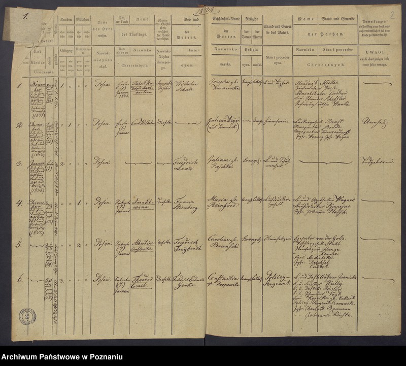 Obraz 4 z jednostki "[Akta urodzeń i chrztów, zgonów i pogrzebów, zapowiedzi i ślubów]"