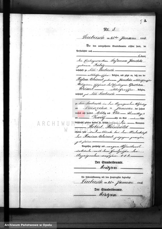 image.from.unit.number "Geburts-Neben-Register Standes-Amt Leubusch 1884"