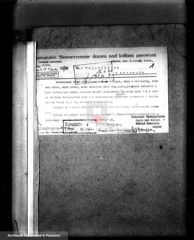 Obraz 5 z jednostki "Fabryka konserw i marmelad, własność St. Radomski w Pleszewie pow. jarociński nr fabr kotła 422, nr woj. kotła 95"