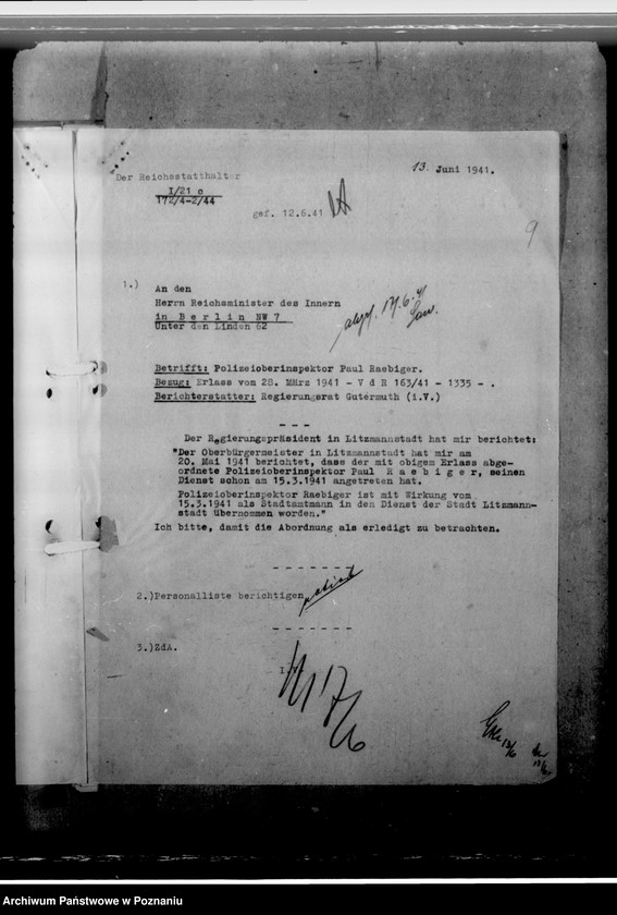 Obraz 13 z jednostki "Raebiger, Paul - komisarz obwodowy"