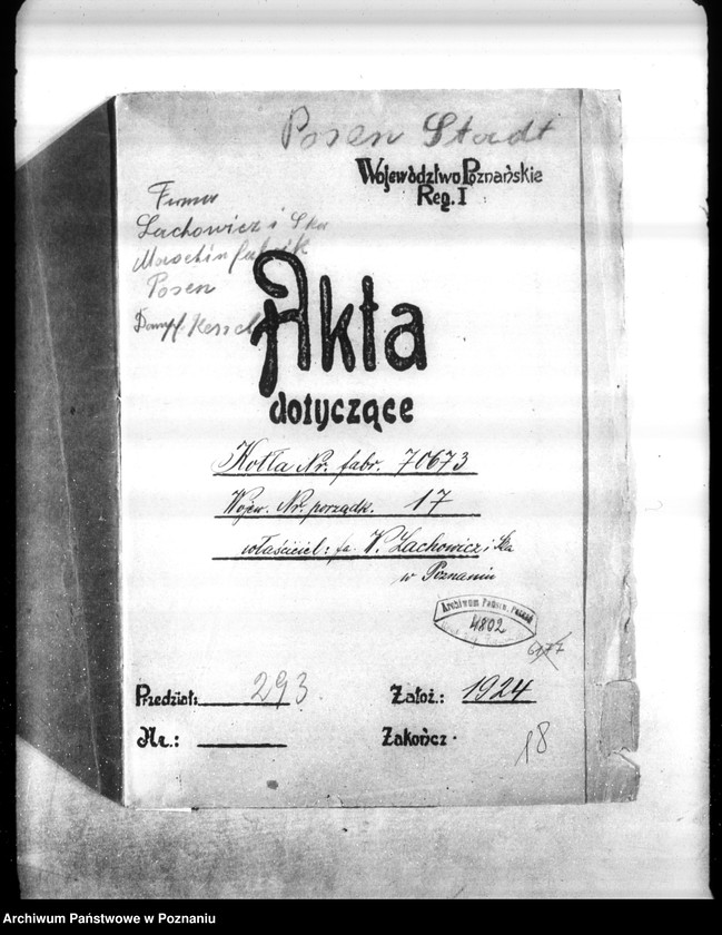 Obraz 4 z jednostki "Fabryka maszyn -Lachowicz i Ska w Poznaniu nr woj. kotła 17"