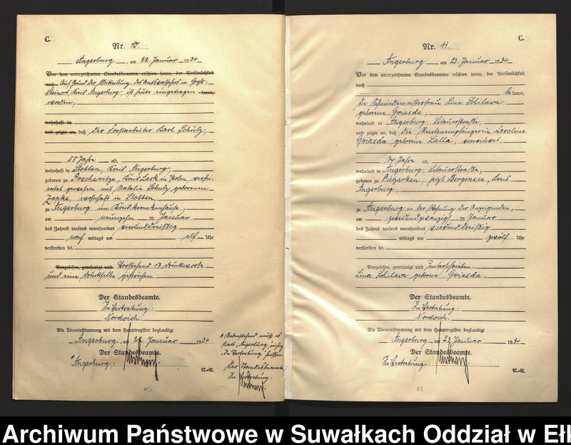 image.from.unit.number "C2. Sterbe - Register (Neben - Register) Standesamt Angerburg Ostpr. einschl. der Standesamtsbezirk Gross Strengeln, Kehlen und Prinowen"
