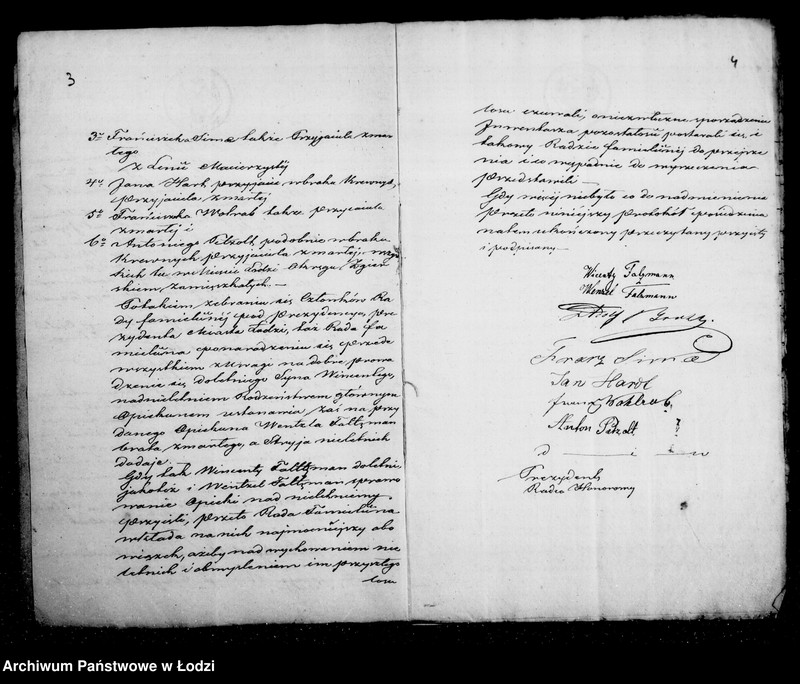 Obraz 6 z jednostki "Akta tyczące się ustanowienia opieki nad nieletnimi Robertem, Juliuszem – synami i Matyldą i Natalią – córkami rodzeństwem Fattman po zmarłych Wincentym i Wilhelminie małżonkach Fattman"