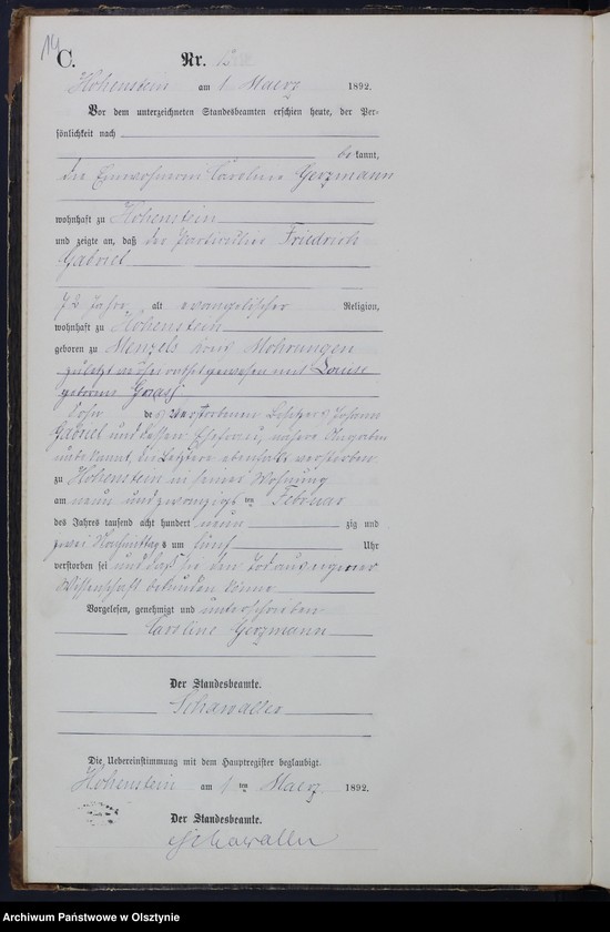 image.from.unit.number "Sterbe-Neben-Register Nr 1 - 71"