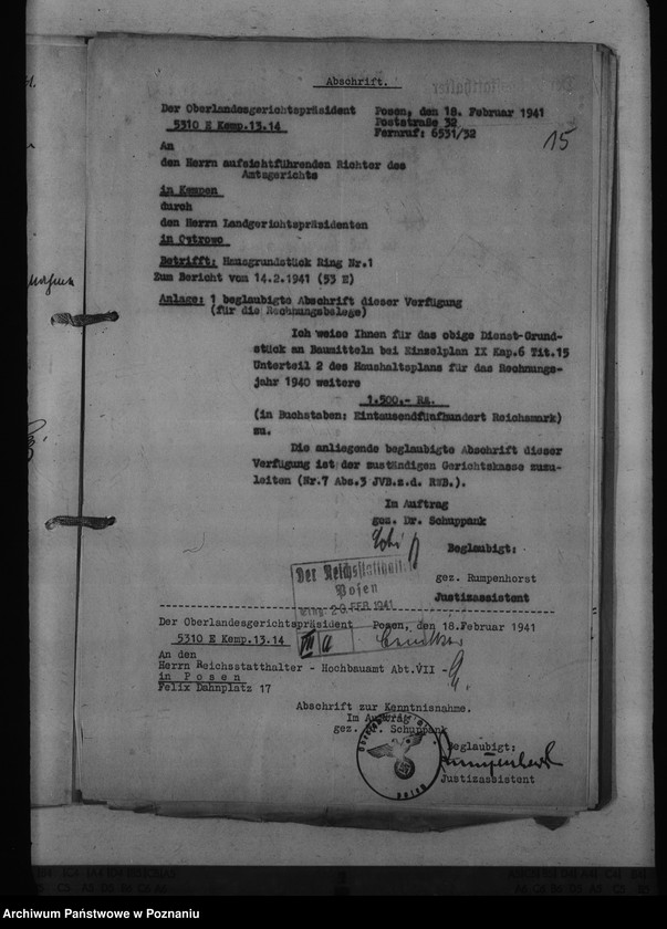 Obraz 19 z jednostki "Amtsgericht Kempen - Kępno"