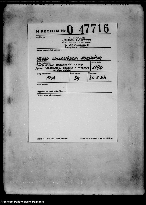 Obraz 2 z jednostki "/Towarzystwo Krzewienia Zasad Życia i Gospodarki zgodnie z Przyrodą w Poznaniu/"